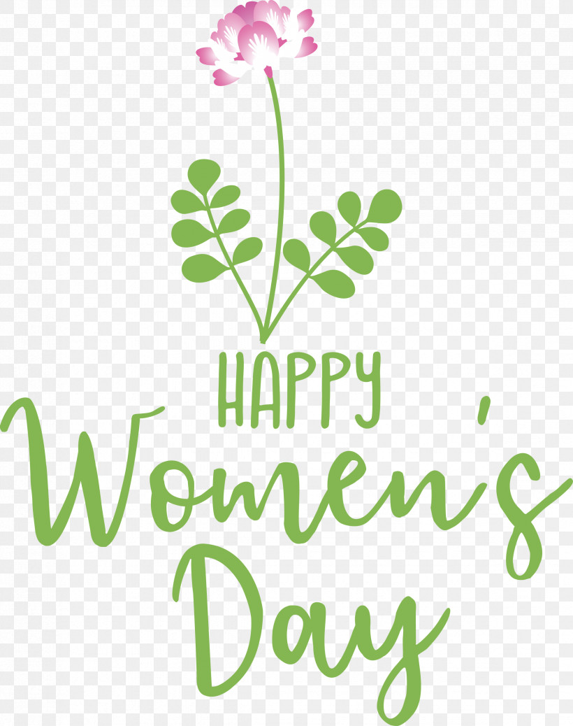 Happy Women’s Day, PNG, 2369x3000px, Flower, Green, Leaf, Logo, Plant Stem Download Free