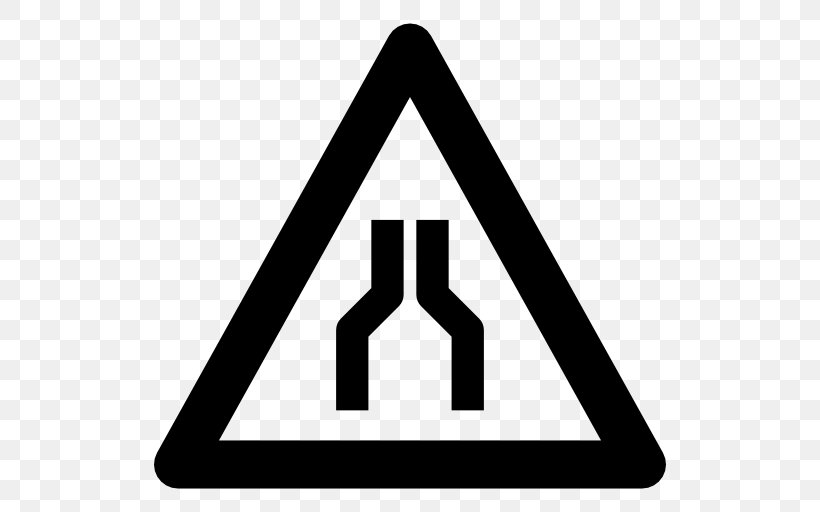Traffic Sign Warning Sign Road, PNG, 512x512px, Traffic Sign, Area, Black And White, Carriageway, Lane Download Free