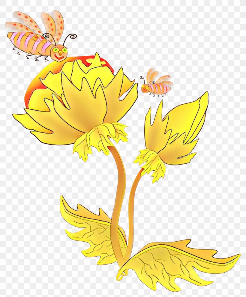 Yellow Flower Clip Art Plant Pedicel, PNG, 1331x1603px, Cartoon, Flower, Flowering Plant, Herbaceous Plant, Pedicel Download Free