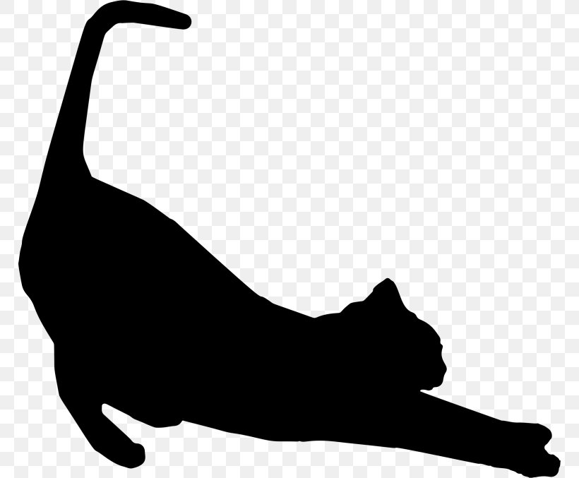 Cat Protection Society Of Victoria Silhouette Kitten Stretching, PNG, 768x677px, Cat, Black, Black And White, Black Cat, Carnivoran Download Free