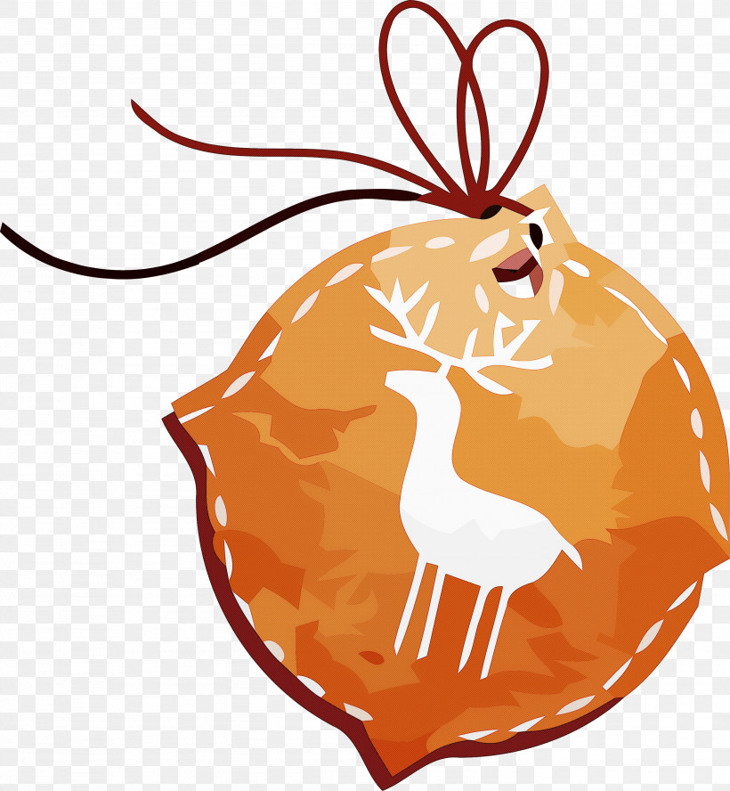 Christmas Tag Christmas Ornament, PNG, 2768x3000px, Christmas Tag, Christmas Ornament, Fawn, Holiday Ornament, Orange Download Free