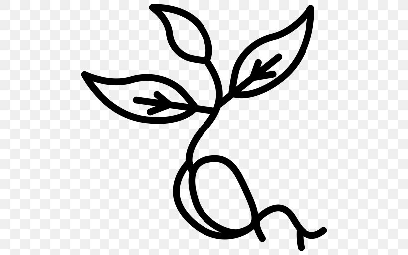 Leaf Line Art Plant Stem Flower Clip Art, PNG, 512x512px, Leaf, Artwork, Black And White, Flora, Flower Download Free