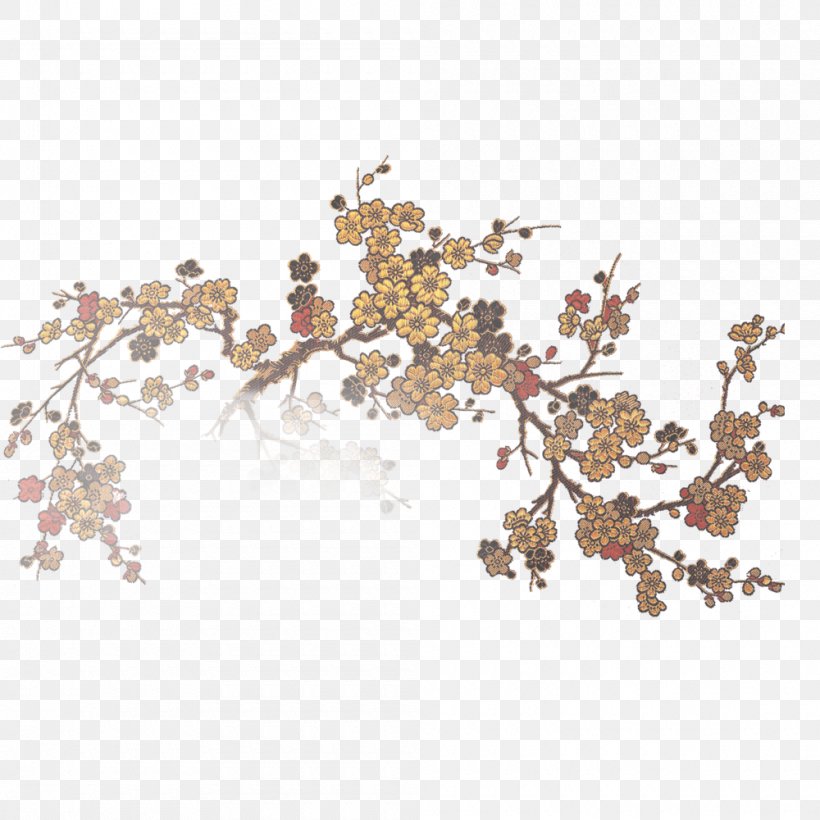 Yellow Plum Blossom Red, PNG, 1000x1000px, Yellow, Architecture, Blossom, Blue, Branch Download Free