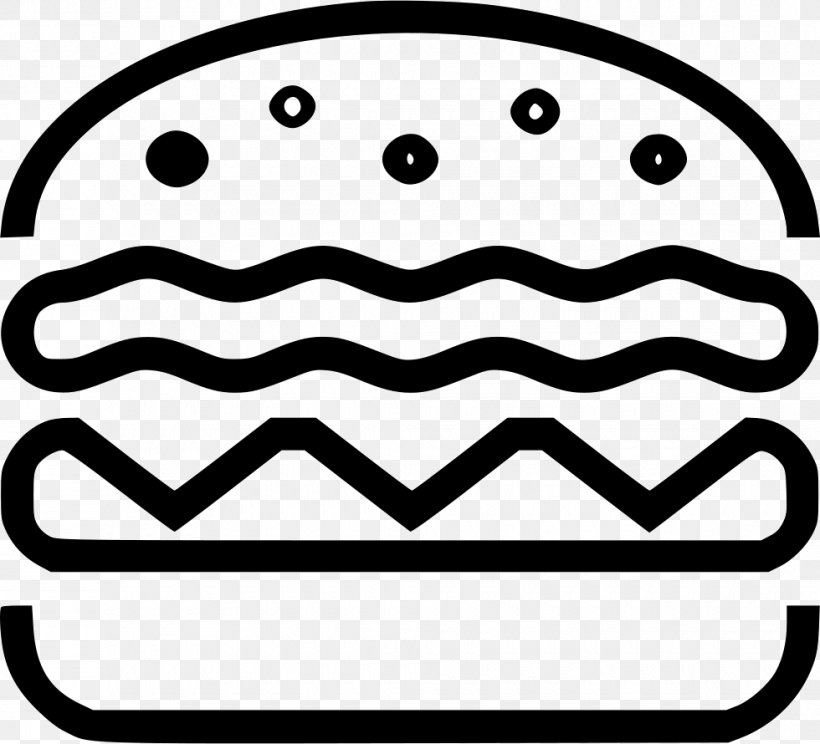 Hamburger Cheeseburger Hot Dog Chicken Sandwich Fast Food, PNG, 980x890px, Hamburger, Area, Auto Part, Black, Black And White Download Free