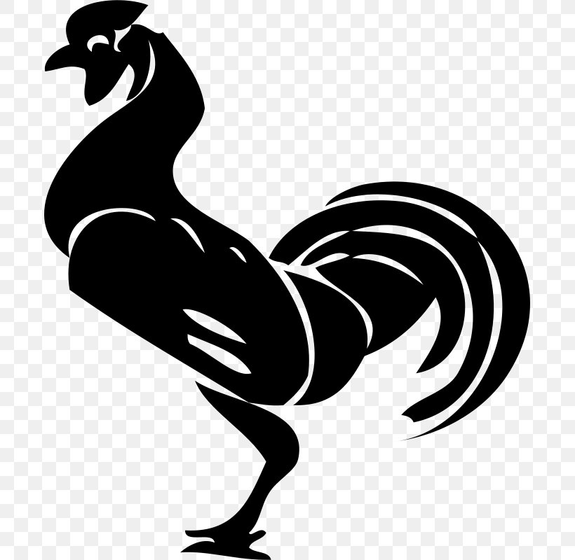 Rooster Clip Art, PNG, 693x800px, Rooster, Artwork, Beak, Bird, Black And White Download Free
