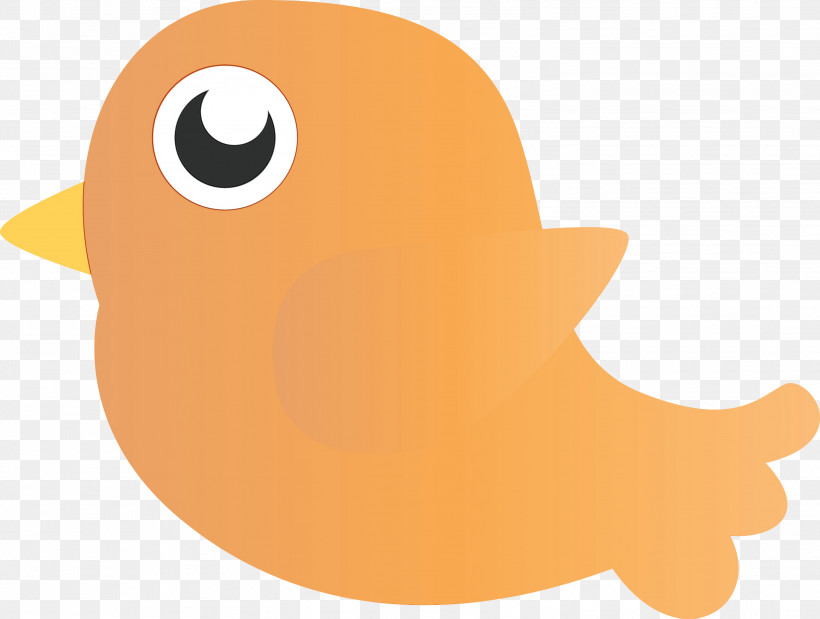 Orange, PNG, 2999x2265px, Cartoon Bird, Beak, Bird, Cartoon, Cute Bird Download Free