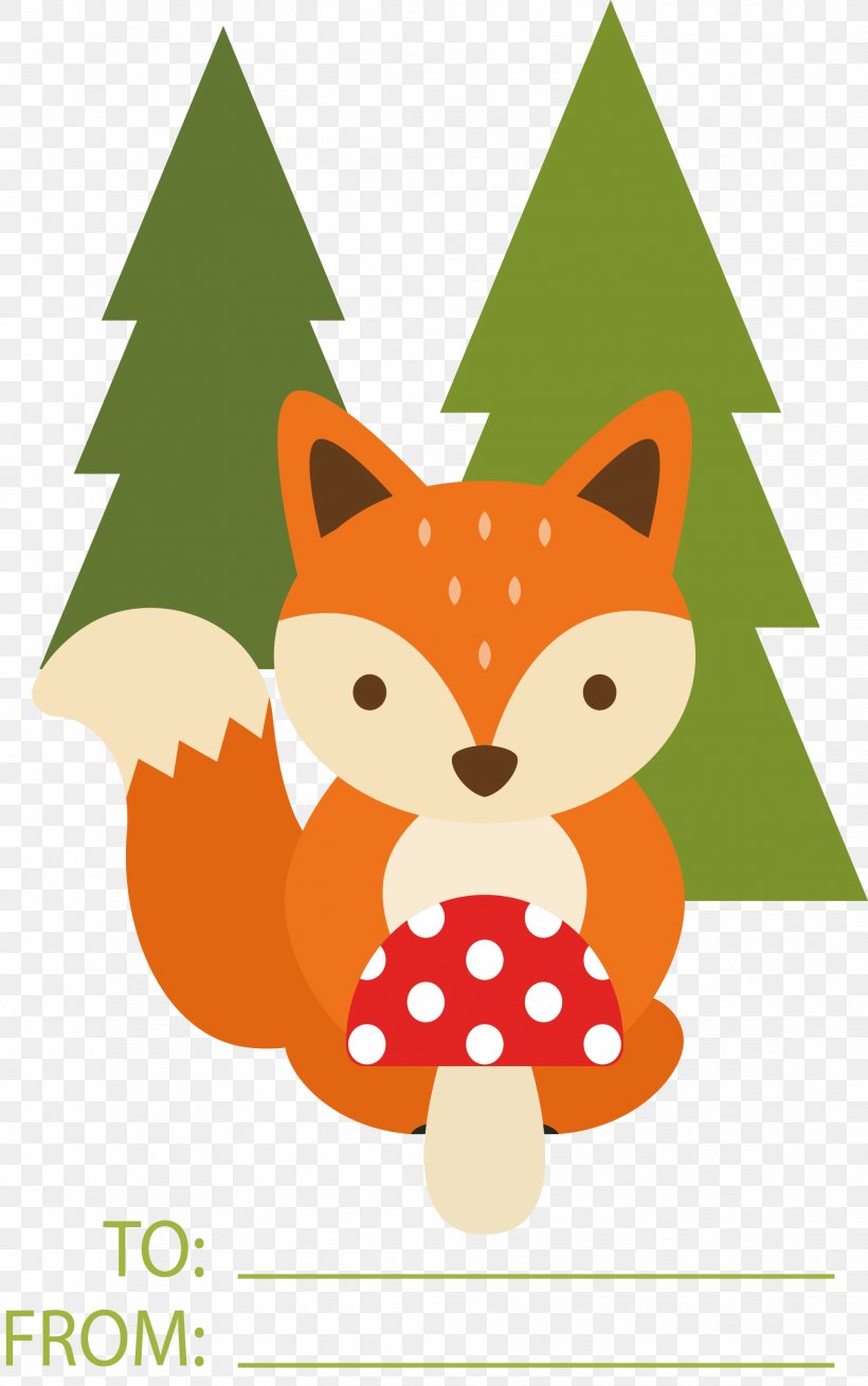 Fox Gift Card, PNG, 2032x3246px, Fox, Art, Carnivoran, Cartoon, Christmas Ornament Download Free