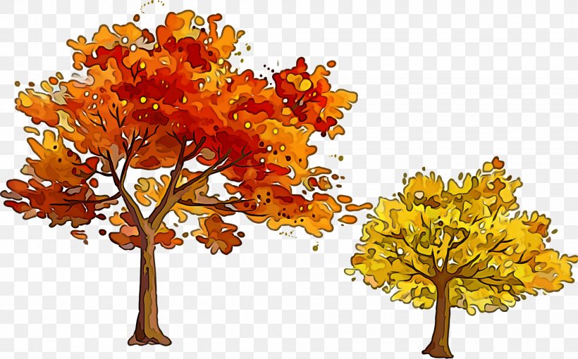 Orange, PNG, 2018x1257px, Tree, Autumn, Branch, Deciduous, Leaf Download Free