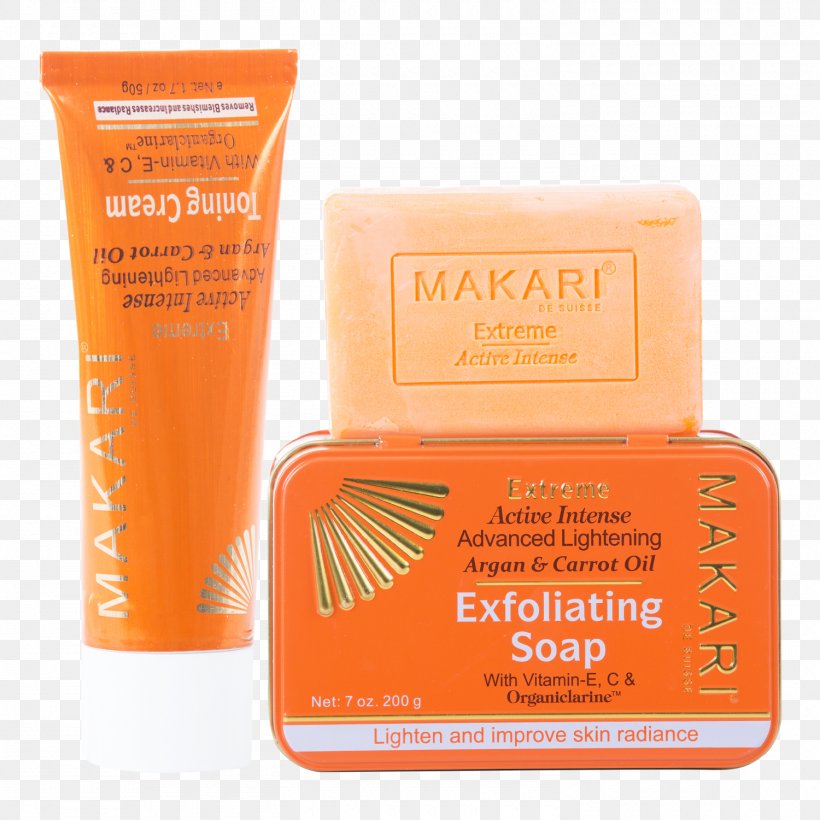 Sunscreen Makari Extreme Carrot And Argan Lotion Makari Extreme Carrot And Argan Cream, PNG, 1500x1500px, Sunscreen, Argan Oil, Cream, Glycerol, Liquid Download Free