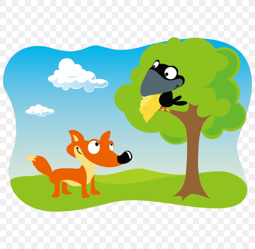 The Fox And The Crow Stock Photography Royalty-free Vector Graphics Stock Illustration, PNG, 800x800px, Fox And The Crow, Area, Art, Beak, Bird Download Free