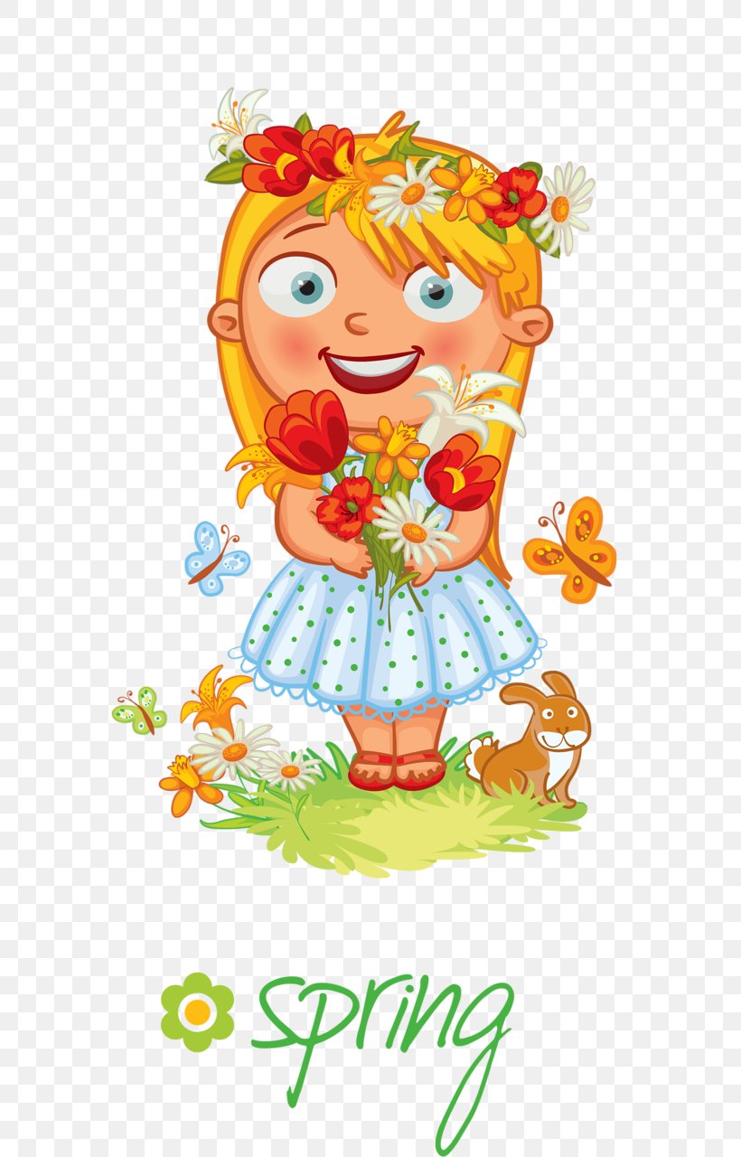 Vector Graphics Illustration Clip Art Spring Season, PNG, 691x1280px, Spring, Autumn, Cartoon, Cut Flowers, Girl Download Free