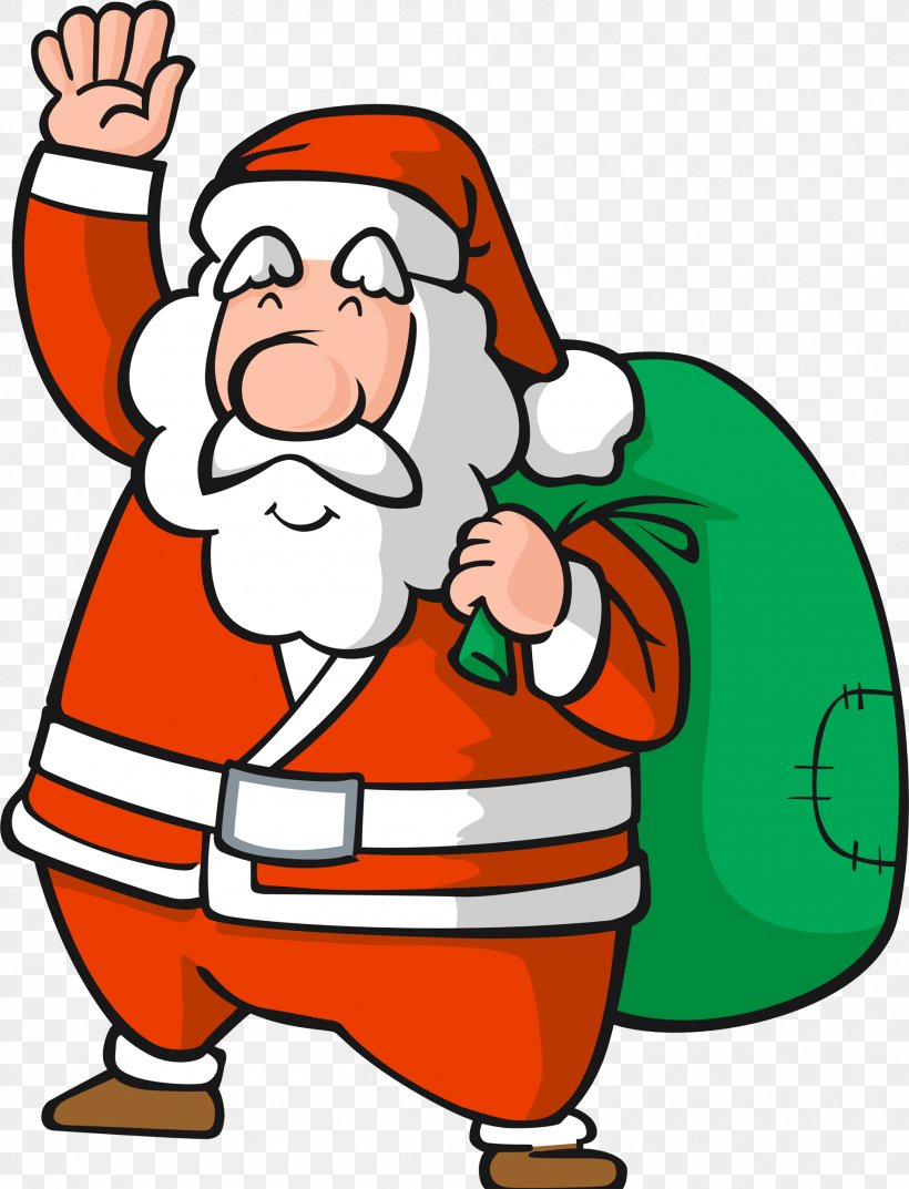 Santa Claus Christmas Clip Art, PNG, 1903x2492px, Santa Claus, Area, Artwork, Behavior, Cartoon Download Free