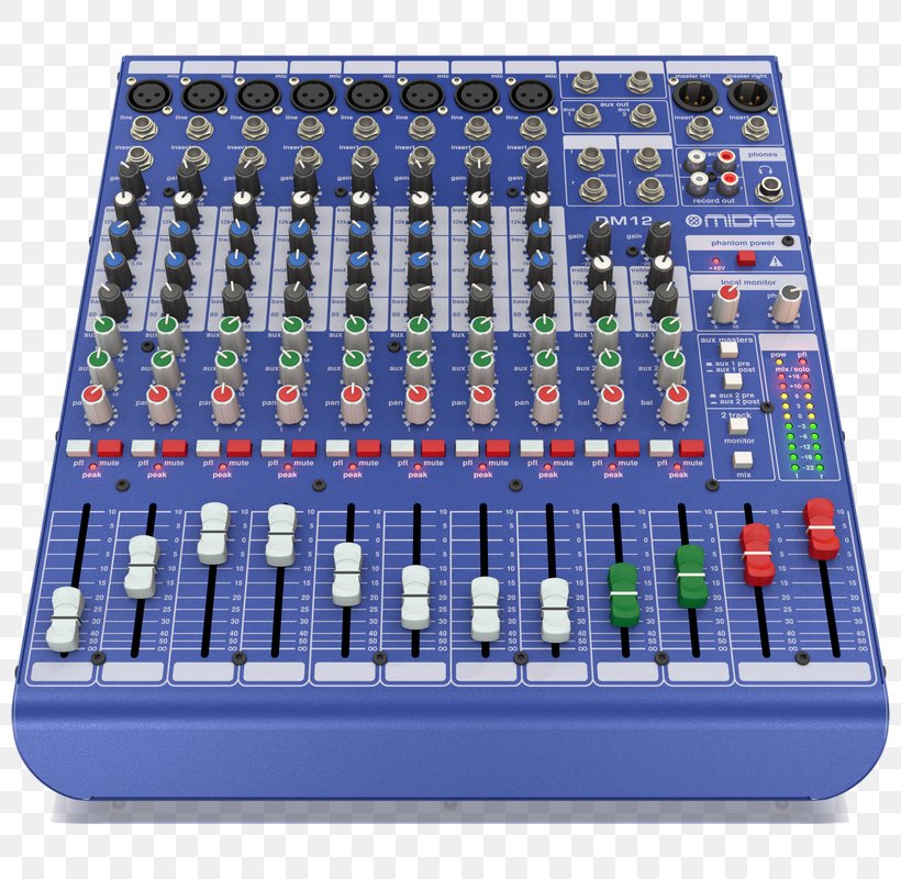 Microphone Audio Mixers Midas Consoles Recording Studio Midas DM12, PNG, 800x800px, Microphone, Analog Signal, Audio Mixers, Audio Mixing, Circuit Component Download Free