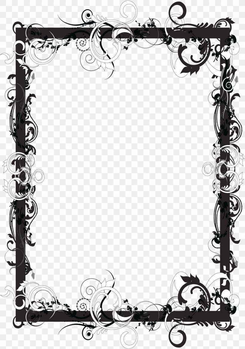 Picture Frames Black And White Photography Text Clip Art, PNG, 1792x2555px, Picture Frames, Black, Black And White, Border, Branch Download Free