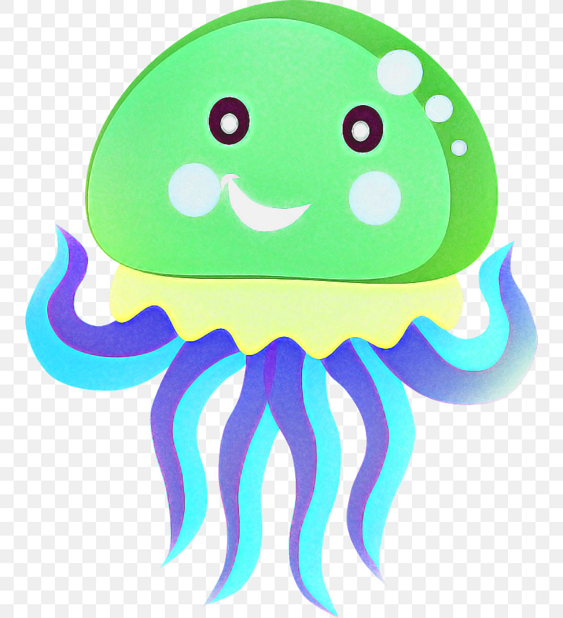 Green Turquoise Octopus Jellyfish Smile, PNG, 746x900px, Green, Jellyfish, Octopus, Smile, Turquoise Download Free