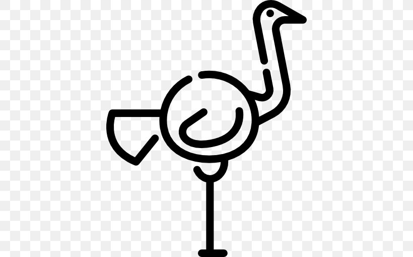 Ostrich, PNG, 512x512px, Symbol, Animal, Area, Beak, Black And White Download Free