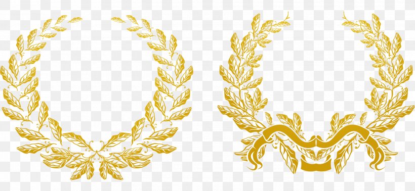 Gold Olive Branch Euclidean Vector Laurel Wreath, PNG, 2164x1000px, Gold, Body Jewelry, Chain, Graphic Arts, Jewellery Download Free