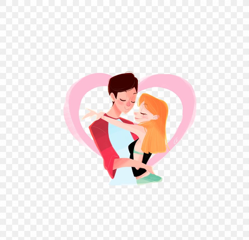 Love Couple Illustrator Illustration, PNG, 887x855px, Watercolor, Cartoon, Flower, Frame, Heart Download Free