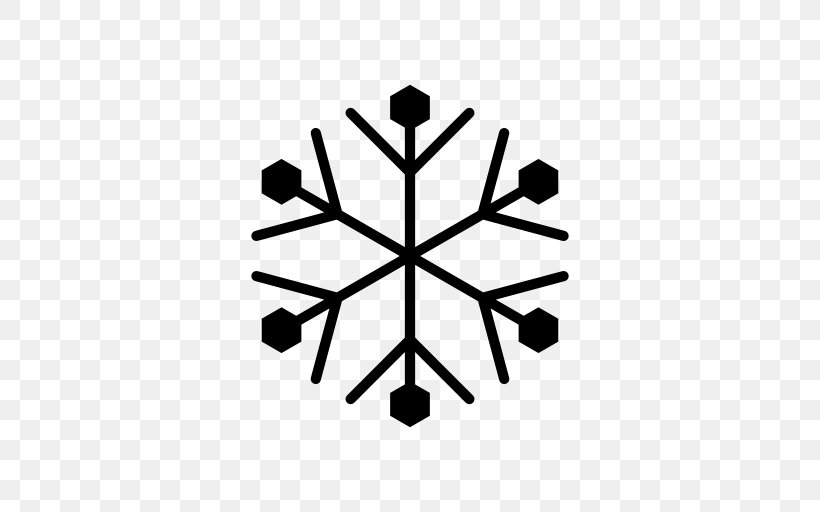 Snowflake Cold Freezing, PNG, 512x512px, Snowflake, Black And White, Cold, Freezing, Ice Download Free