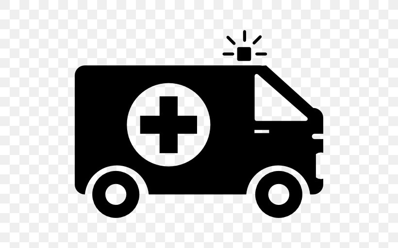 Ambulance, PNG, 512x512px, Ambulance, Area, Black And White, Brand, Emergency Download Free