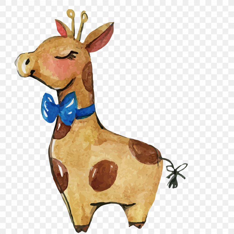 Giraffe Poster Art Watercolor Painting, PNG, 1600x1600px, Giraffe, Animal Figure, Art, Canvas, Deer Download Free