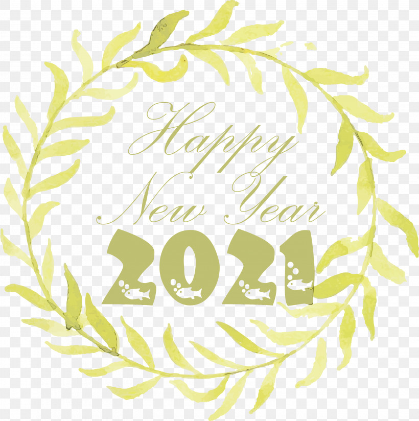 Floral Design, PNG, 2985x3000px, Happy New Year 2021, Character, Drawing, Floral Design, Happy New Year Download Free