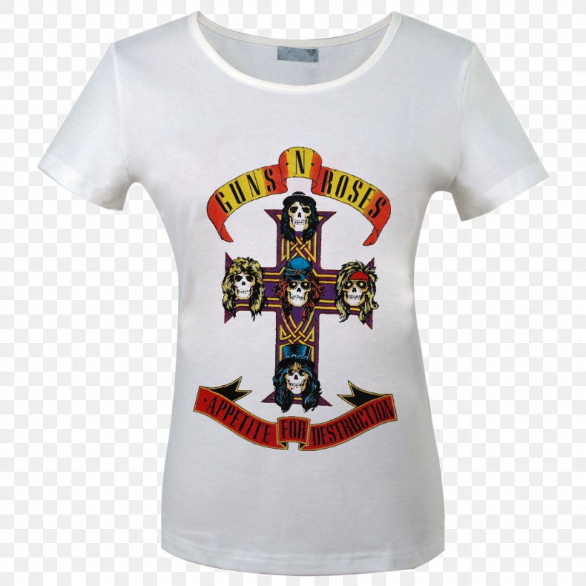Appetite For Destruction T-shirt Guns N' Roses Logo Bart Simpson, PNG, 1024x1024px, Watercolor, Cartoon, Flower, Frame, Heart Download Free