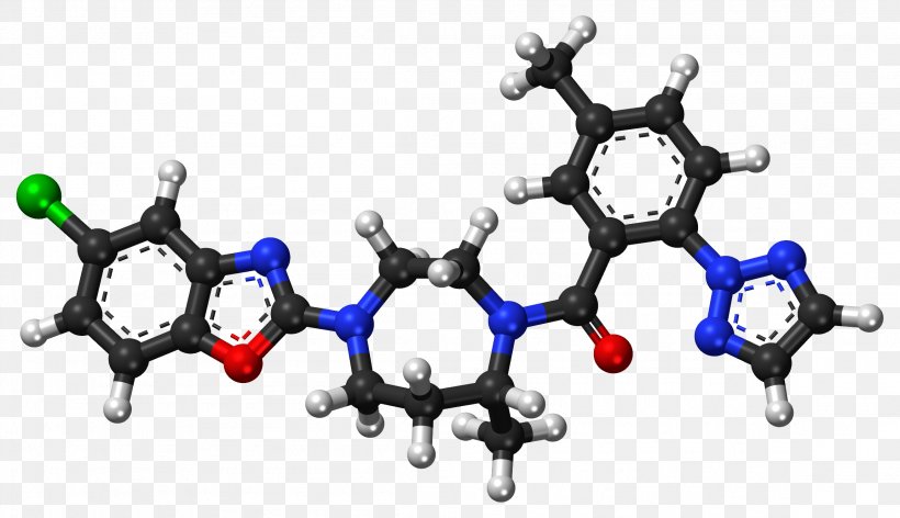 Suvorexant Ball-and-stick Model Molecule Pharmacology Pharmaceutical Drug, PNG, 2304x1328px, Suvorexant, Ballandstick Model, Body Jewelry, Color Space, Denatonium Download Free