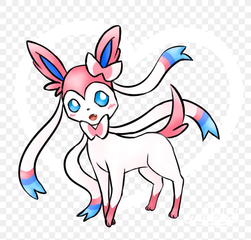 Sylveon Drawing Line Art Sketch, PNG, 800x785px, Watercolor, Cartoon, Flower, Frame, Heart Download Free