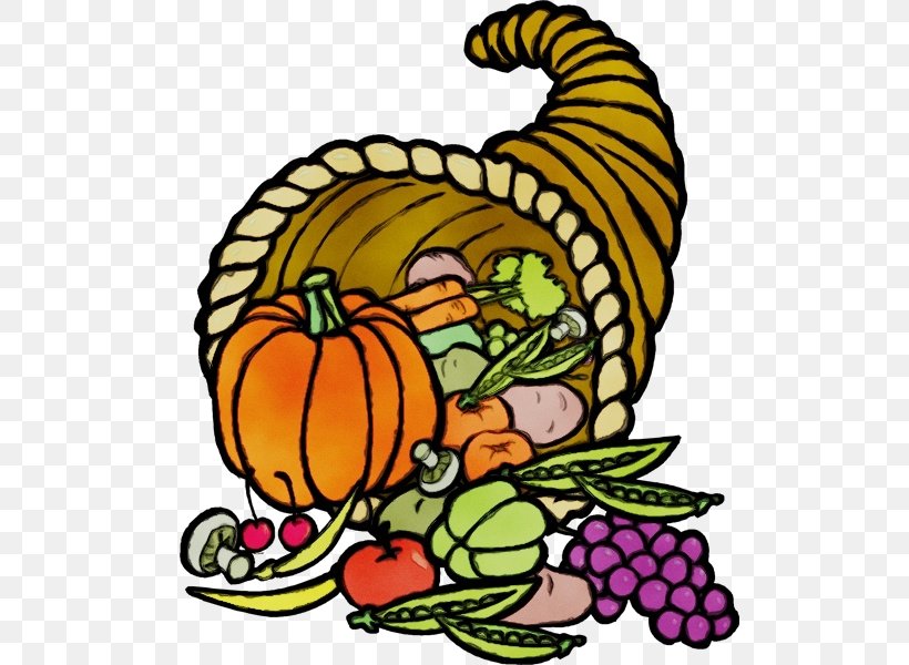 Thanksgiving Day Food Background, PNG, 515x600px, Watercolor, Cornucopia, Cucurbita, Drawing, Festival Download Free