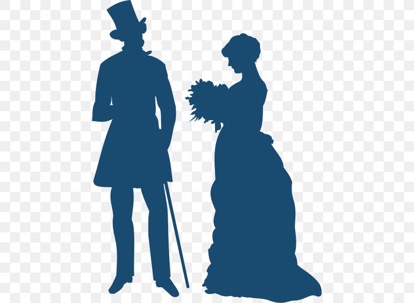 Victorian Era Couple Clip Art, PNG, 455x600px, Victorian Era, Black And White, Couple, Human Behavior, Joint Download Free