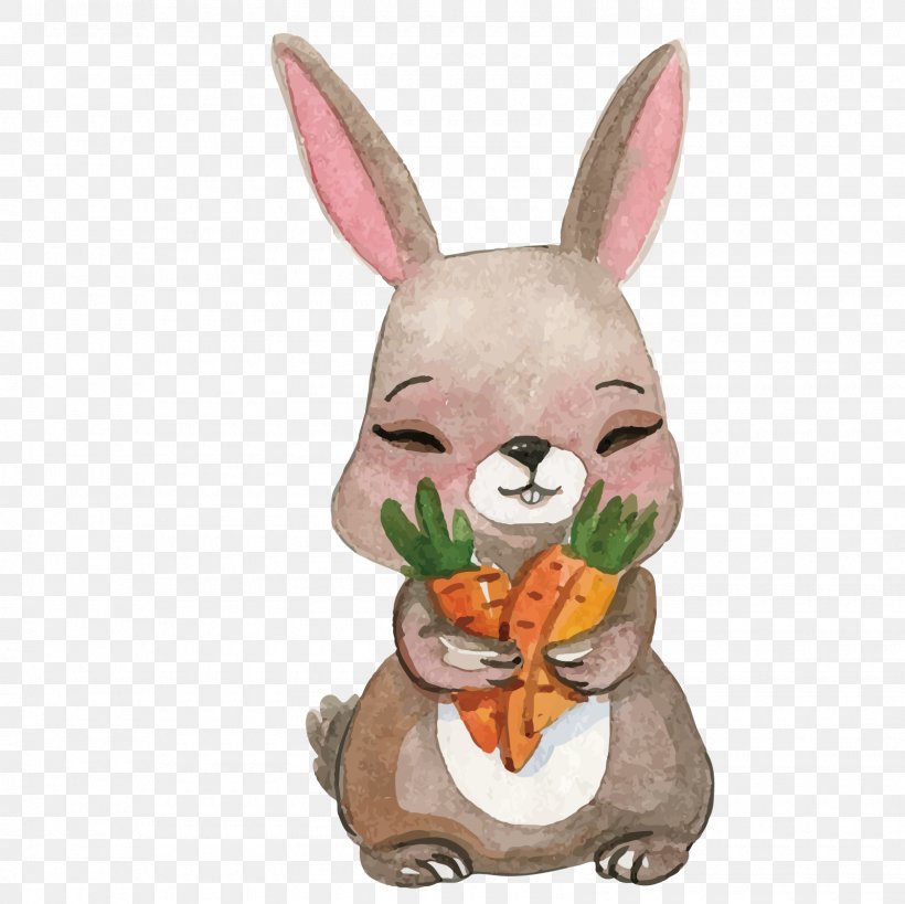 Cartoon Watercolor Painting Illustration, PNG, 1600x1600px, Easter Bunny, Animal, Christmas, Drawing, Easter Download Free