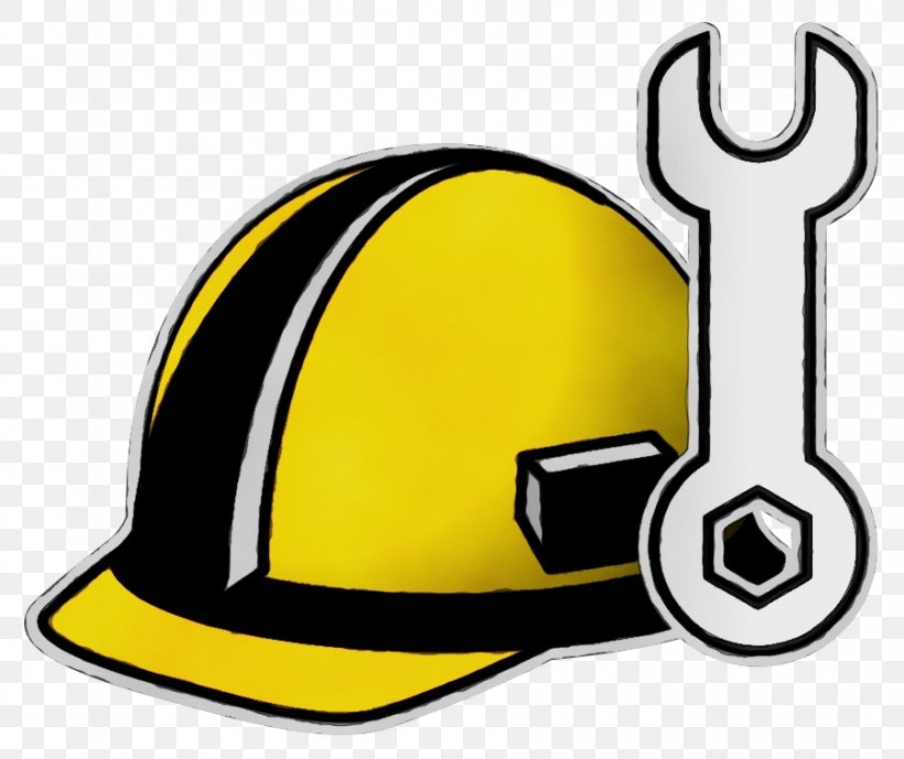 Helmet Personal Protective Equipment Clothing Clip Art Yellow, PNG, 900x757px, Watercolor, Clothing, Costume Hat, Hard Hat, Hat Download Free