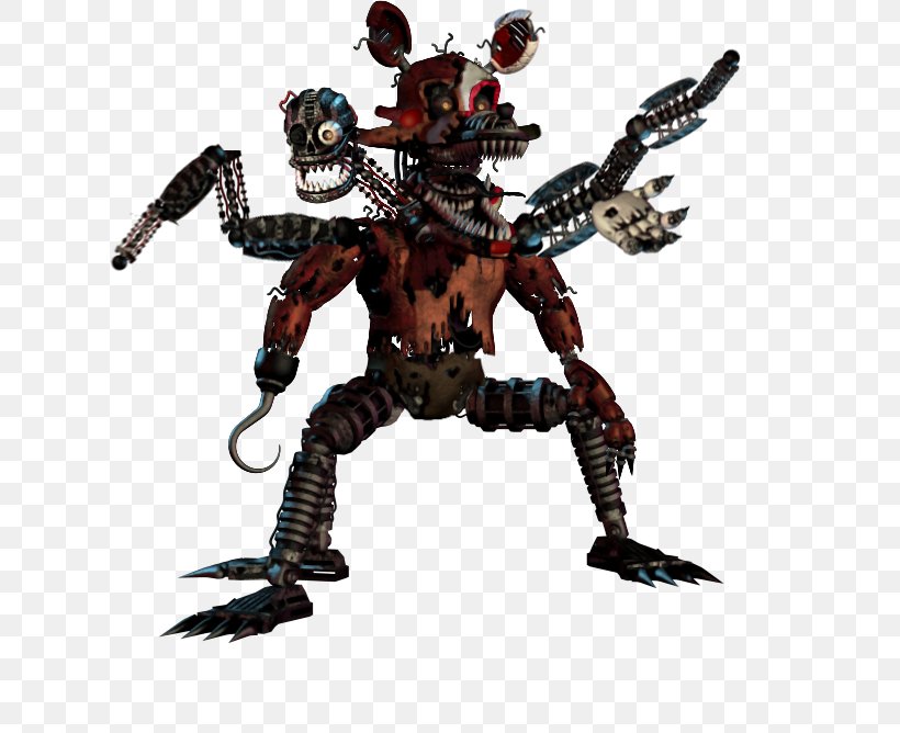 Five Nights At Freddy's 4 FNaF World Five Nights At Freddy's: The Silver Eyes Nightmare Mangle, PNG, 676x668px, Fnaf World, Action Figure, Animatronics, Decapoda, Fictional Character Download Free