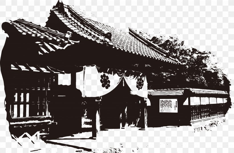 Japanese Architecture Japanese Architecture, PNG, 3950x2593px, Japan, Architecture, Black And White, Building, Cartoon Download Free