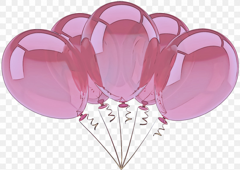 Pink Balloon Violet Purple Magenta, PNG, 2372x1684px, Pink, Balloon, Heart, Magenta, Petal Download Free