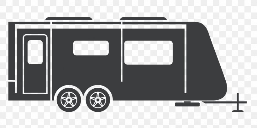 Caravan Pickup Truck Campervans Clip Art, PNG, 1039x520px, Car, Automotive Design, Automotive Exterior, Black, Black And White Download Free