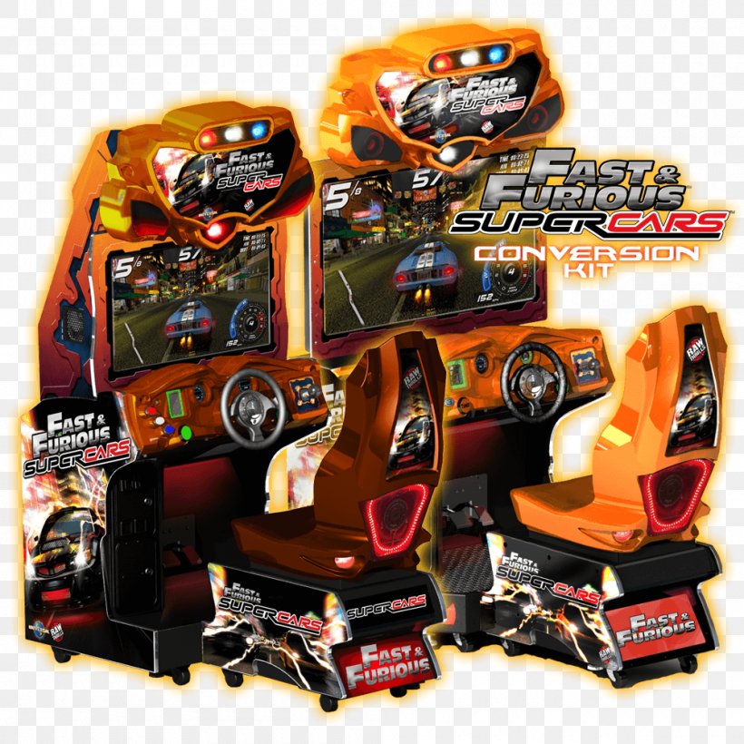 Fast & Furious: SuperCars The Fast And The Furious: Drift Raw Thrills Arcade Game, PNG, 1000x1000px, Fast Furious Supercars, Amusement Arcade, Arcade Game, Big Buck Hunter, Fast And The Furious Download Free