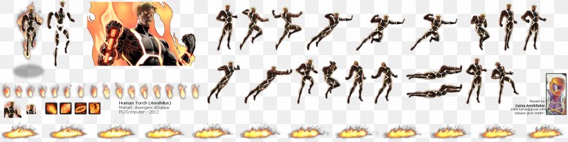 Marvel: Avengers Alliance Human Torch Felicia Hardy PlayStation Sprite, PNG, 2380x600px, Watercolor, Cartoon, Flower, Frame, Heart Download Free