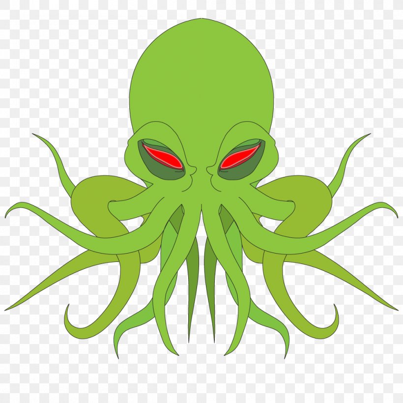 Octopus Cthulhu Raster Graphics Editor Clip Art, PNG, 1000x1000px, Octopus, Cartoon, Cephalopod, Character, Color Image Download Free