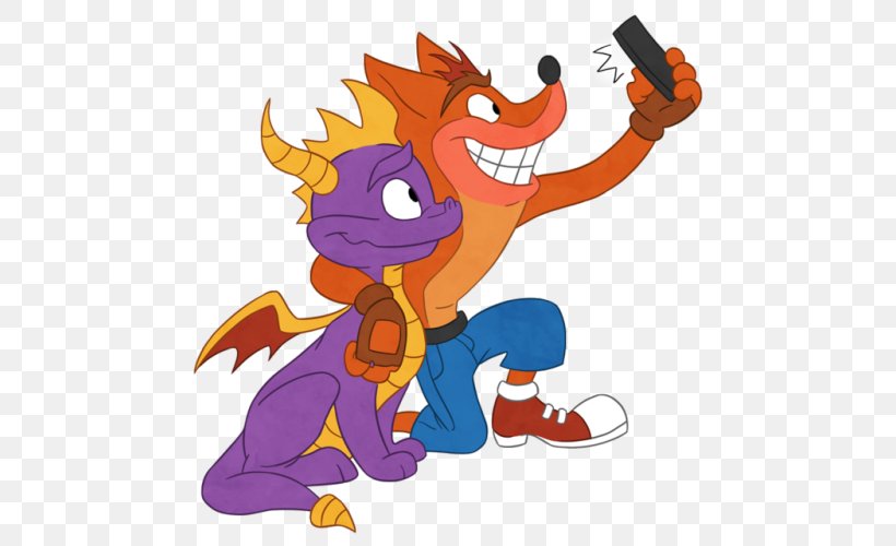 Crash Bandicoot Purple: Ripto's Rampage And Spyro Orange: The Cortex Conspiracy Spyro The Dragon Crash Bandicoot N. Sane Trilogy Crash Twinsanity Crash Bandicoot: The Wrath Of Cortex, PNG, 500x500px, Spyro The Dragon, Animal Figure, Art, Cartoon, Crash Bandicoot Download Free