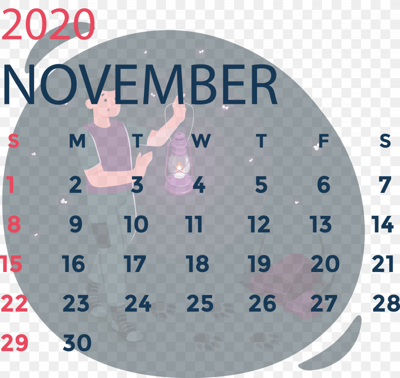 November 2020 Calendar November 2020 Printable Calendar, PNG, 3000x2832px, November 2020 Calendar, Analytic Trigonometry And Conic Sections, Area, Calendar System, Circle Download Free