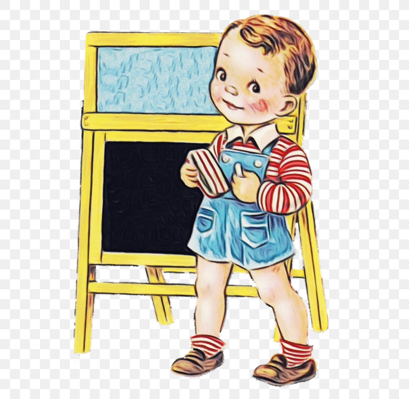 Cartoon Child Toddler Blackboard Play, PNG, 585x800px, Watercolor, Blackboard, Cartoon, Child, Child Art Download Free