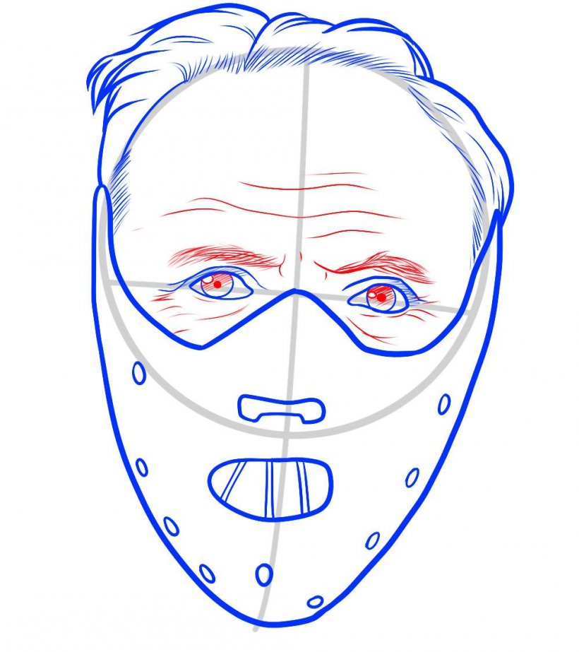 Hannibal Lecter Drawing Line Art Cartoon Mask, PNG, 1000x1126px, Watercolor, Cartoon, Flower, Frame, Heart Download Free