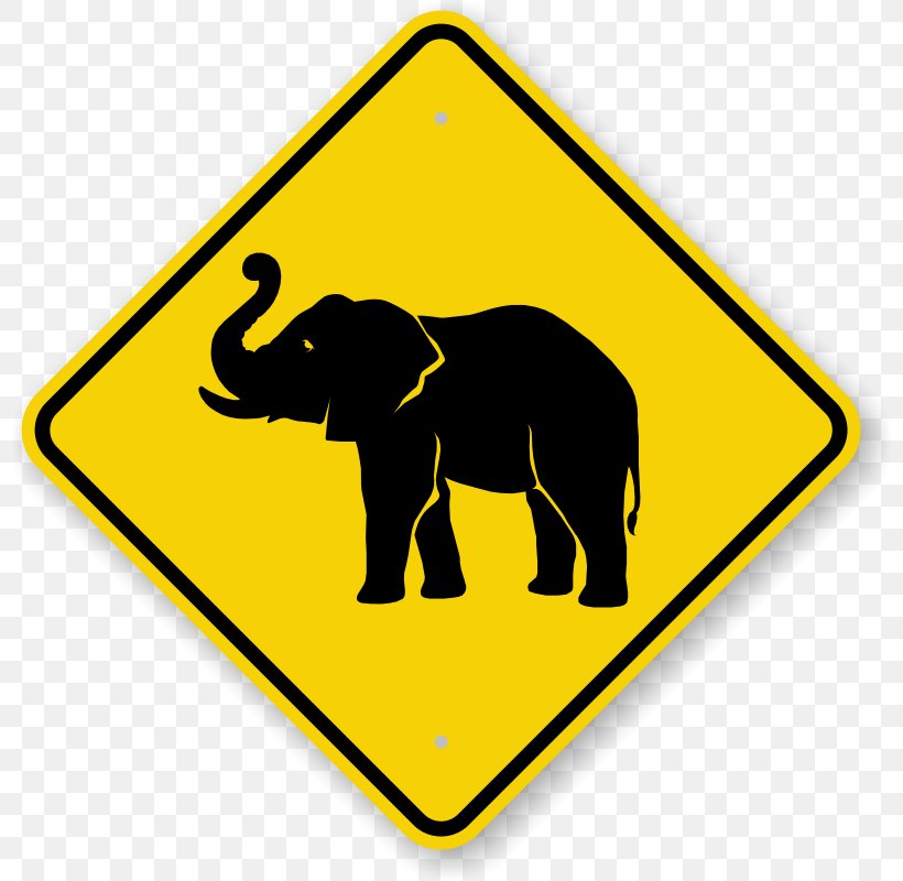 Traffic Sign Warning Sign Manual On Uniform Traffic Control Devices Road, PNG, 800x800px, Traffic Sign, African Elephant, Area, Donkey, Elephant Download Free