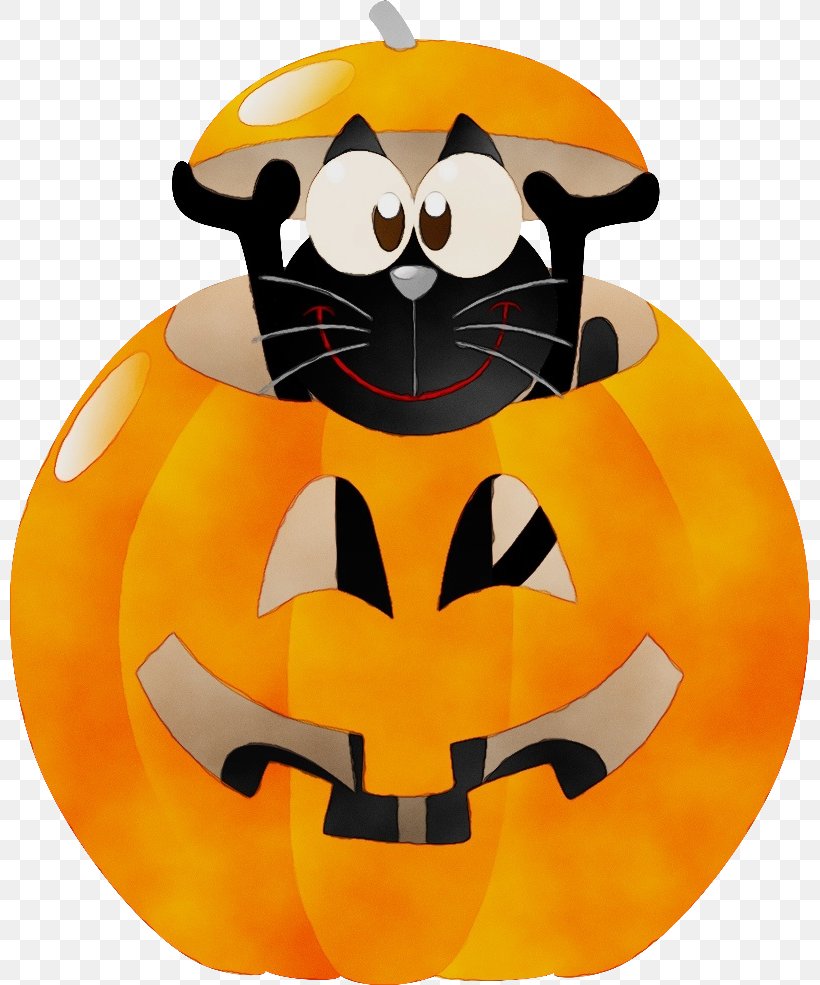 Halloween Pumpkin Cartoon, PNG, 800x985px, Watercolor, Calabaza, Cat, Costume, Halloween Download Free