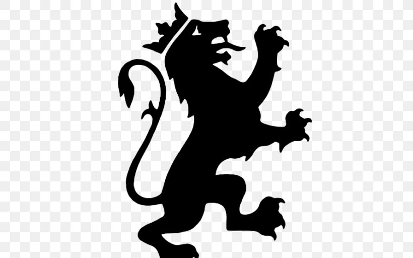 Lion Coat Of Arms Crest Symbol Clip Art, PNG, 512x512px, Lion, Artwork, Banner, Black And White, Carnivoran Download Free