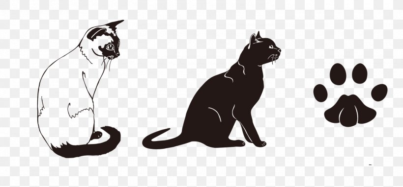 Black Cat Kitten Clip Art, PNG, 1500x700px, Cat, Black, Black And White, Black Cat, Carnivoran Download Free