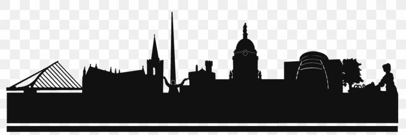 Dublin Silhouette Drawing Clip Art, PNG, 1500x500px, Dublin, Blackandwhite, City, Cityscape, Drawing Download Free