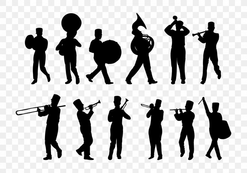 Silhouette Marching Band Musical Ensemble, PNG, 1400x980px, Watercolor, Cartoon, Flower, Frame, Heart Download Free